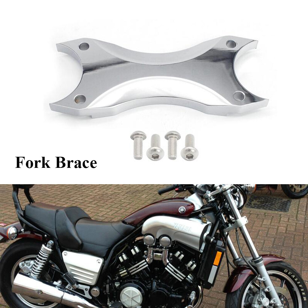 Chrome Aluminum Front Fork Brace Replacement For 1985-1992 Yamaha