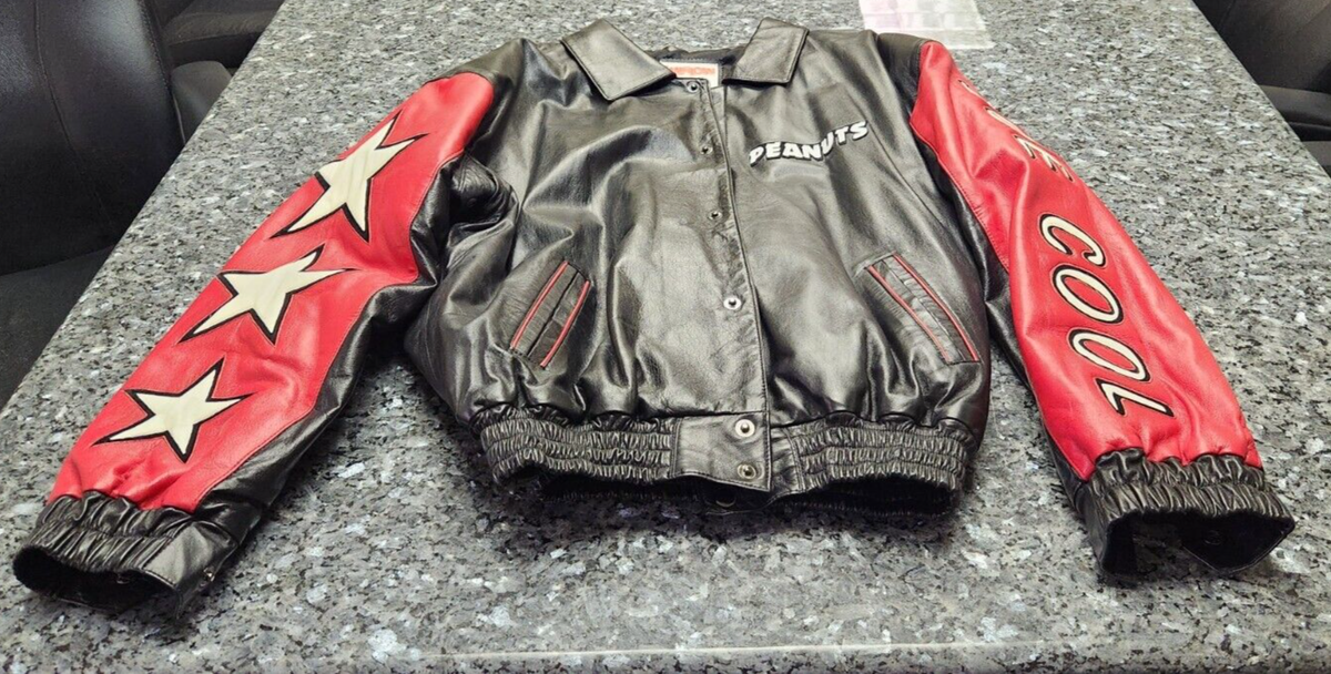 VINTAGE 90s AMERICAN TOONS Men's Sz XL Leather Bomber Jacket