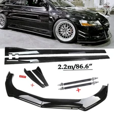Front Bumper Lip Spoiler Chin Splitter For Mitsubishi Lancer Evo 7/8 Gloss Black