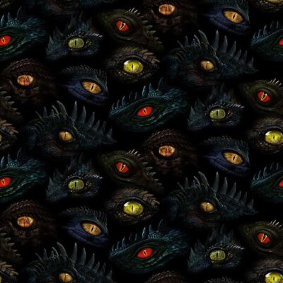 Drachenaugen 100% Baumwollstoff Timeless Treasures Fantasy Mythische Magie