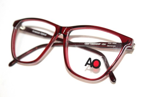 BRAND NEW VINTAGE AMERICAN OPTICAL 1330 WINE BURGNDY EYEGLASSES RX 58-13-135 USA - Picture 5 of 6