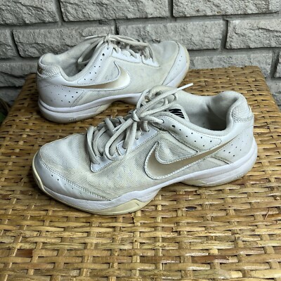 Nike Air Cage Court White/Gold Tennis/Pickleball Shoes Sneakers  Women's 9.5