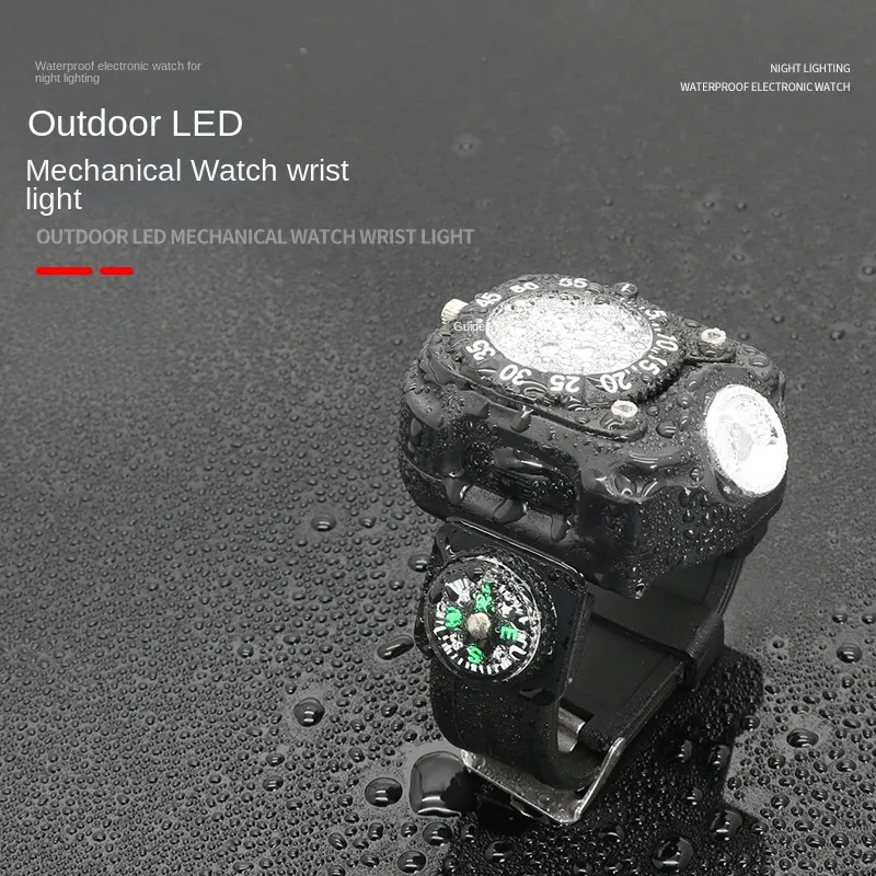 Tactical LED Rechargeable Flashlight Watch with Wrist Light Torch  