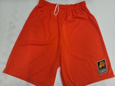 0725 Mens NBA Team Apparel Phoenix Suns Basketball Polyester SHORTS Black  Orange - Main Image