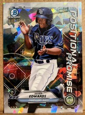 Xavier Edwards 2021 Bowman Positional Promise Atomic #POS-XE Tampa Bay Rays /150