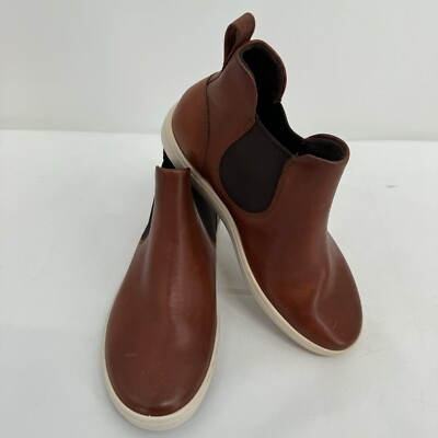 ECCO SOFT 7 WOMENS CHELSEA BOOTS LEATHER COGNAC BROWN SIZE 37 EU (6 - 6.5 US)