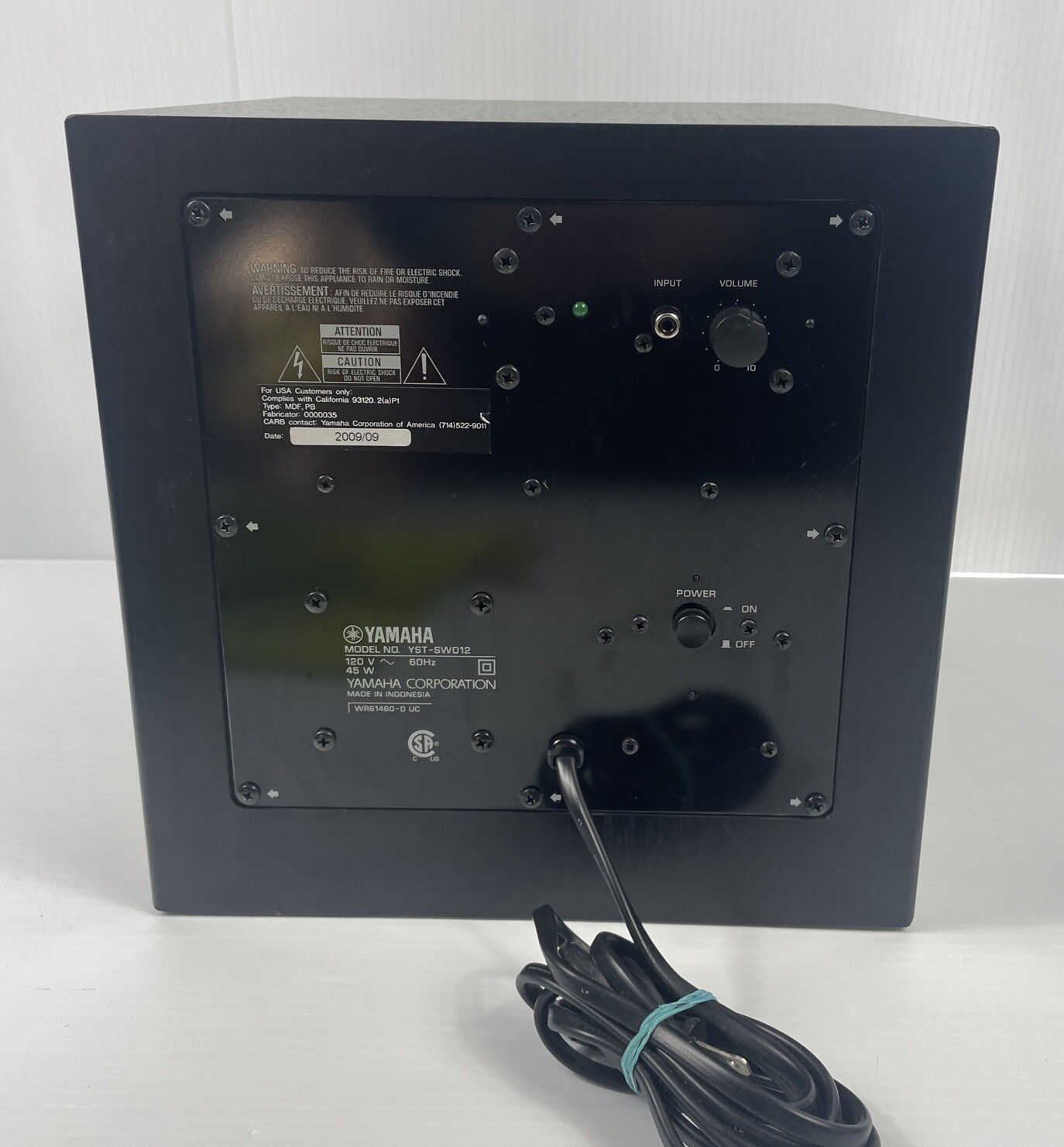 Yamaha YSTSW012 8” 100 Watt Active Powered Subwoofer Speaker Sub