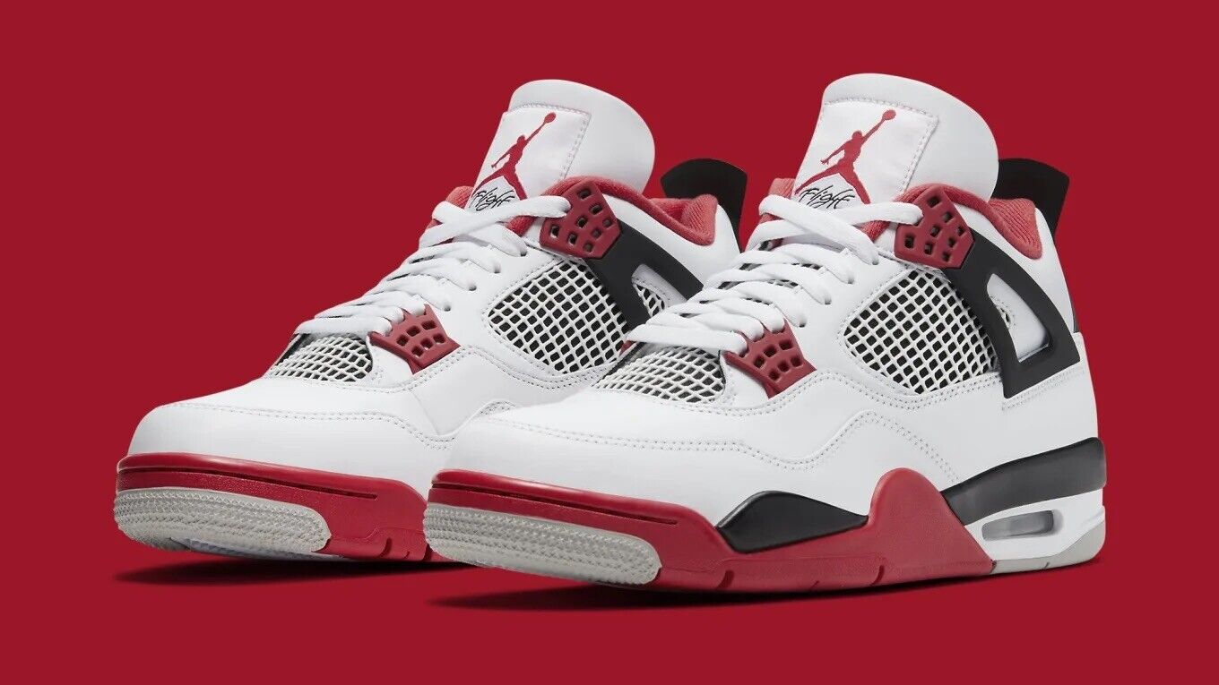 fire red jordan 4 womens