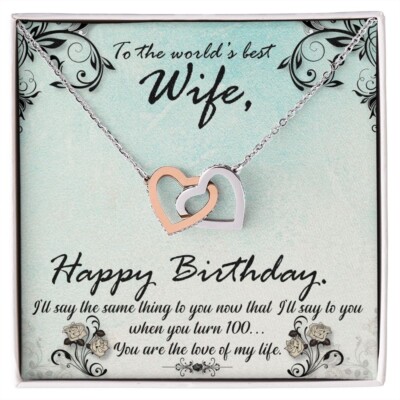 Interlink Herz HALSKETTE Damen Modeschmuck Frau GEBURTSTAG Geschenk für SIE