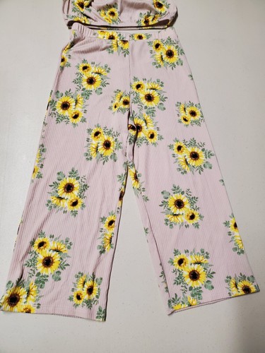 Heart And Arrow Girls 2 Pc Outfit Size 5 NWT Floral Sunflower Theme - Picture 2 of 14