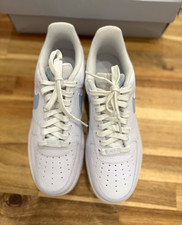 Nike Air Force 1 '07 Low White/Light Armory Blue Leather Sneakers Women s size 9
