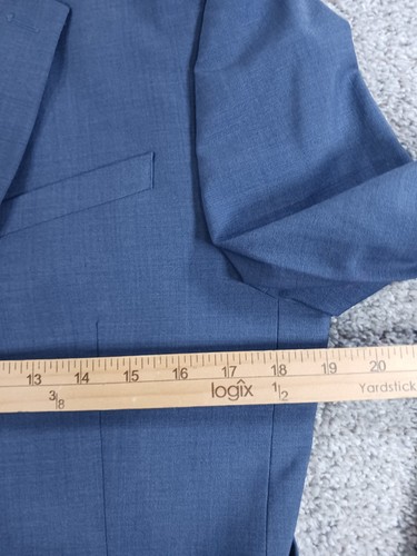 Express 36S Slim Mens Sports Coat Blue 2 Button Wool Polyester Spandex Lined - Picture 13 of 15