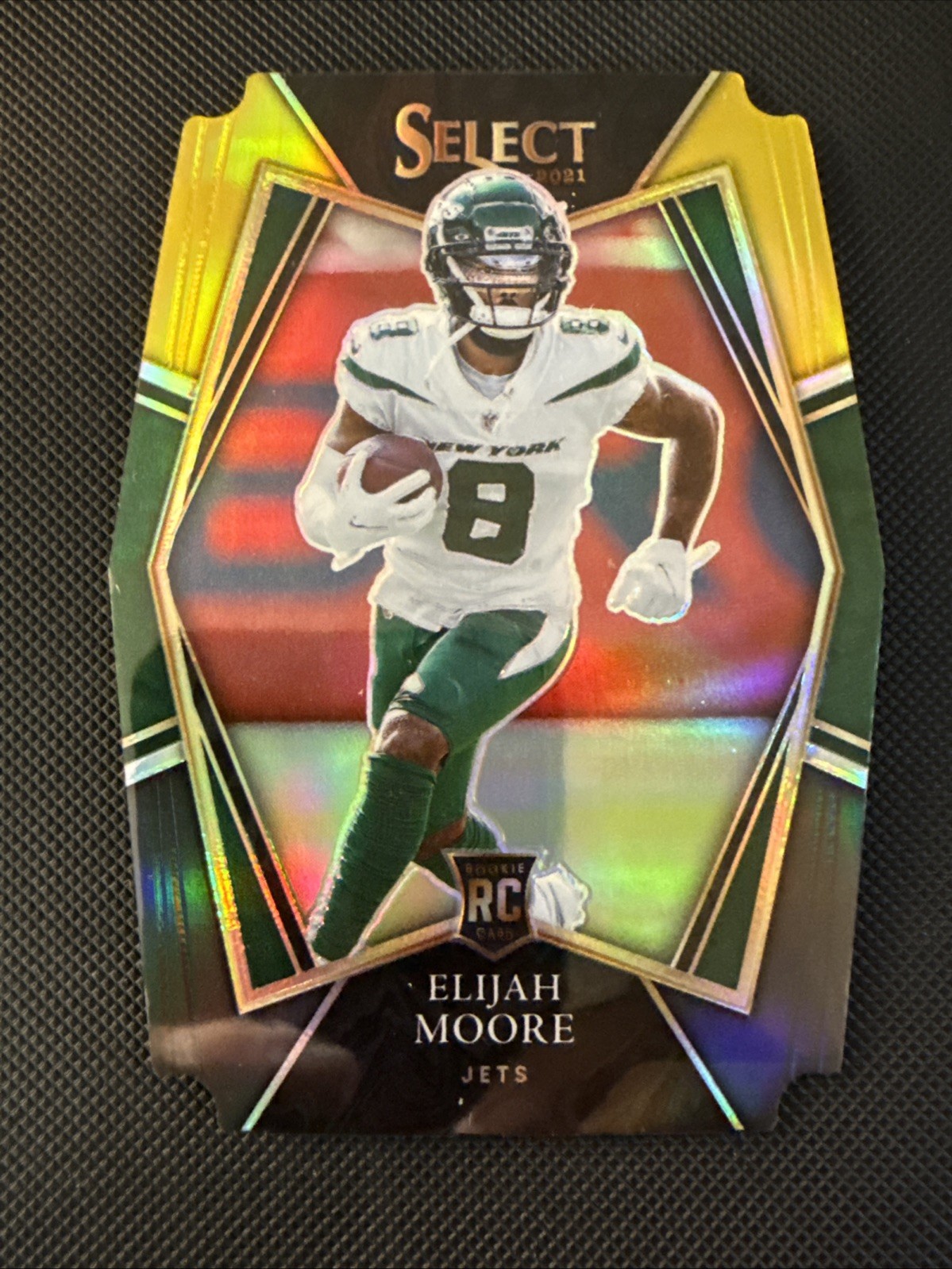 Elijah Moore #156 Select Black & Gold Die Cut NFL 2021 New York Jets RC