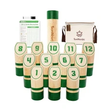 Wooden Throwing Game Set, Numbered Block Toss Games with 1 x Scoreboard,12 x ...