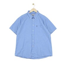 Barbour Hemd Herren Größe 3XL Blau Tailored Kurzarm Knopfleiste