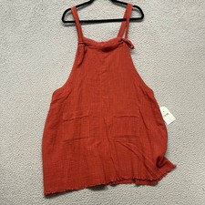 Arula Overall Dress Womens A (US 1X) Red Gauze Boho Hippie Cottagecore Comfort