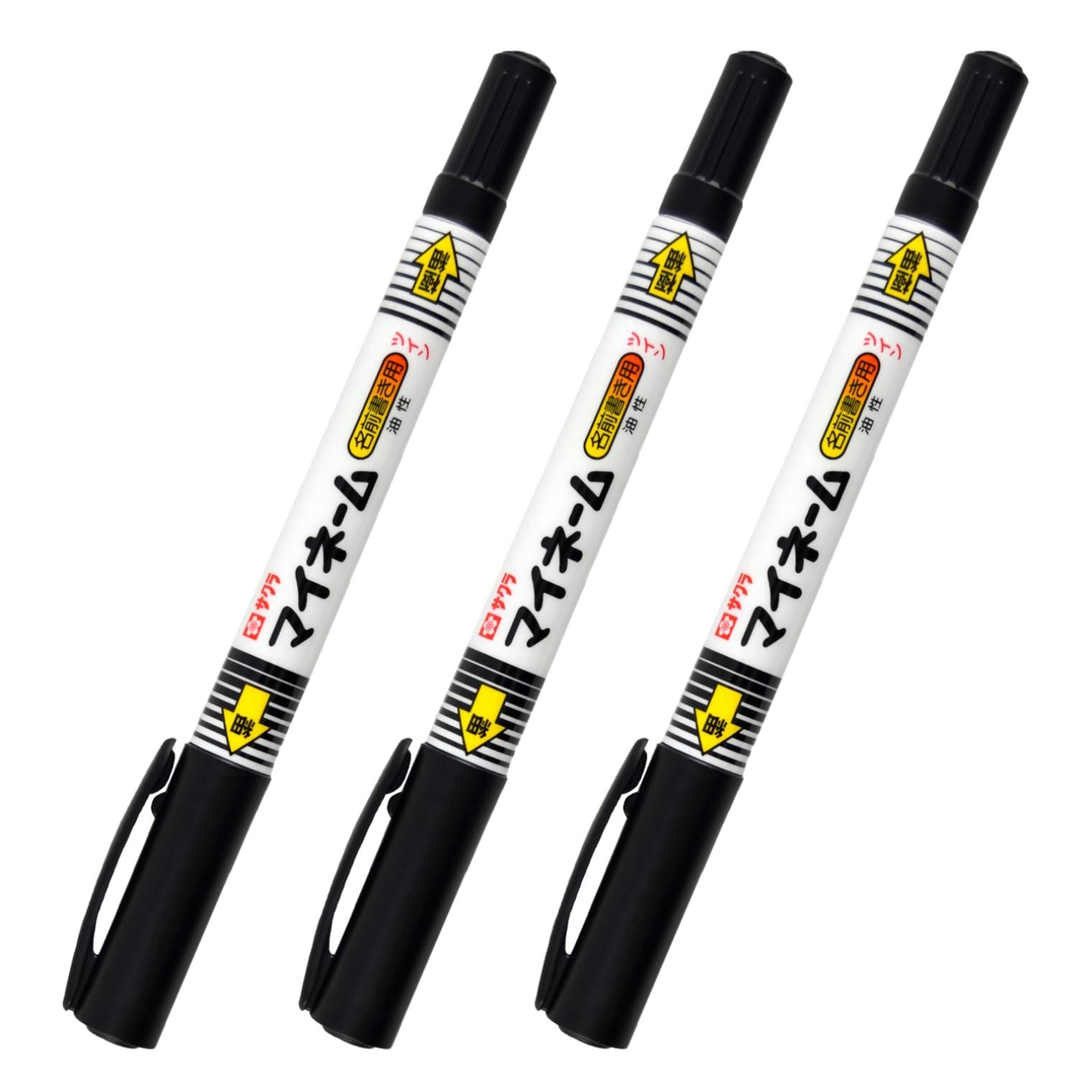 SAKURA Name Pen Permanent My Name Twin Black 3 Pieces YKT3-P