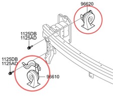 Genuine OEM Horn Low & High Pitch 2p For 2013-2015 Kia Rondo : Carens