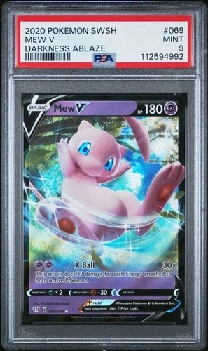 2020 Mew V 069/189 Swsh03: Darkness Ablaze Holo PSA9