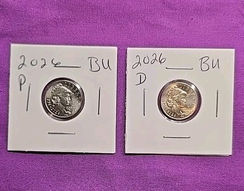 2026 P & D Emerging Liberty Dimes "BU"  In Coin Flips! **FREE SHIPPING**#wj386