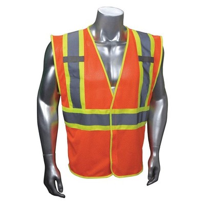 CONDOR 53YN48 High Visibility Vest,Orange/Red,4XL/5XL 53YN48