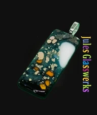 Hand Crafted  Fused Glass Pendant W/Chain #1359