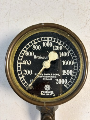 #ad Vintage Sydney Smith amp; Sons Brass Hydraulic Pressure Gauge Nottingham England $61.72