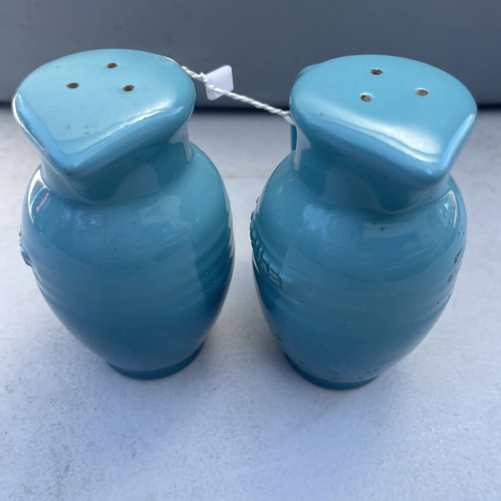 Le Creuset Pitcher Salt Pepper Shaker Set Teal Blue