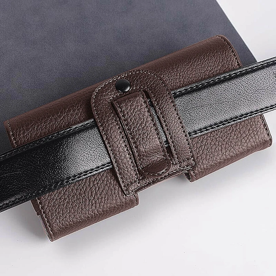 For iPhone 17 16 15 14 13 Pro Max Leather Carry Pouch Belt Clip Loops Case Cover - Image 3 of 4