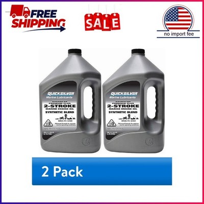 (2 pack) Quicksilver Advanced Premium Plus TC-W3 2-Cycle Outboard Oil -1 Gallon