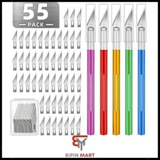 Kit Exacto Knife Set 50 Blade Refill Xacto 5PCS Leather Craft Pen Cutter Razor