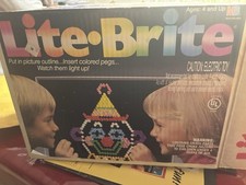 Vintage 1990 LITE BRITE With Box with Pegs Sheets Rare Tested Works