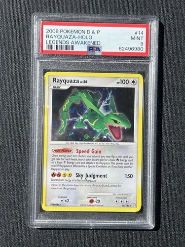 2008 Pokemon Legends Awakened Rayquaza #14/146 Holo PSA 9 MINT (POP 80)