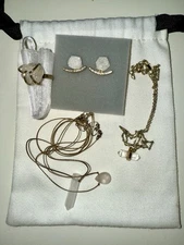Luna Norte Clear Cystal Quartz Earrings, Necklace Ring Bundle