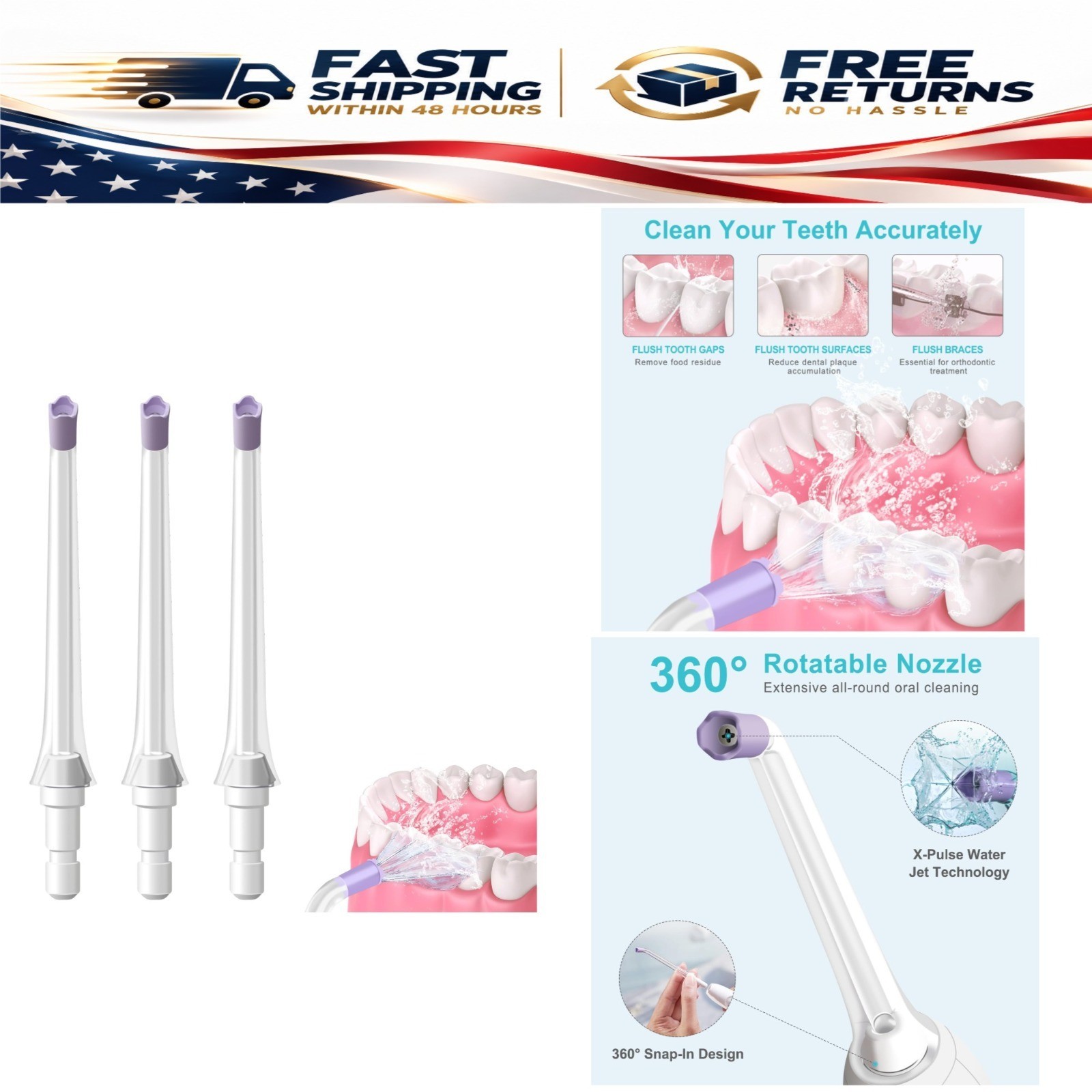 Replacement Flosser Nozzles Compatible with Philips Sonicare Power ...