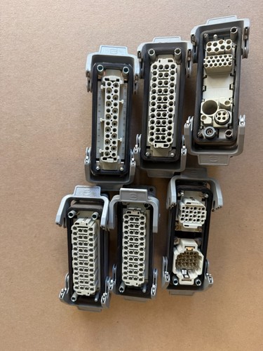 HARTING Han E 24 46 Pin Power Connector Lot - Mixed Inserts + Frames Han-E