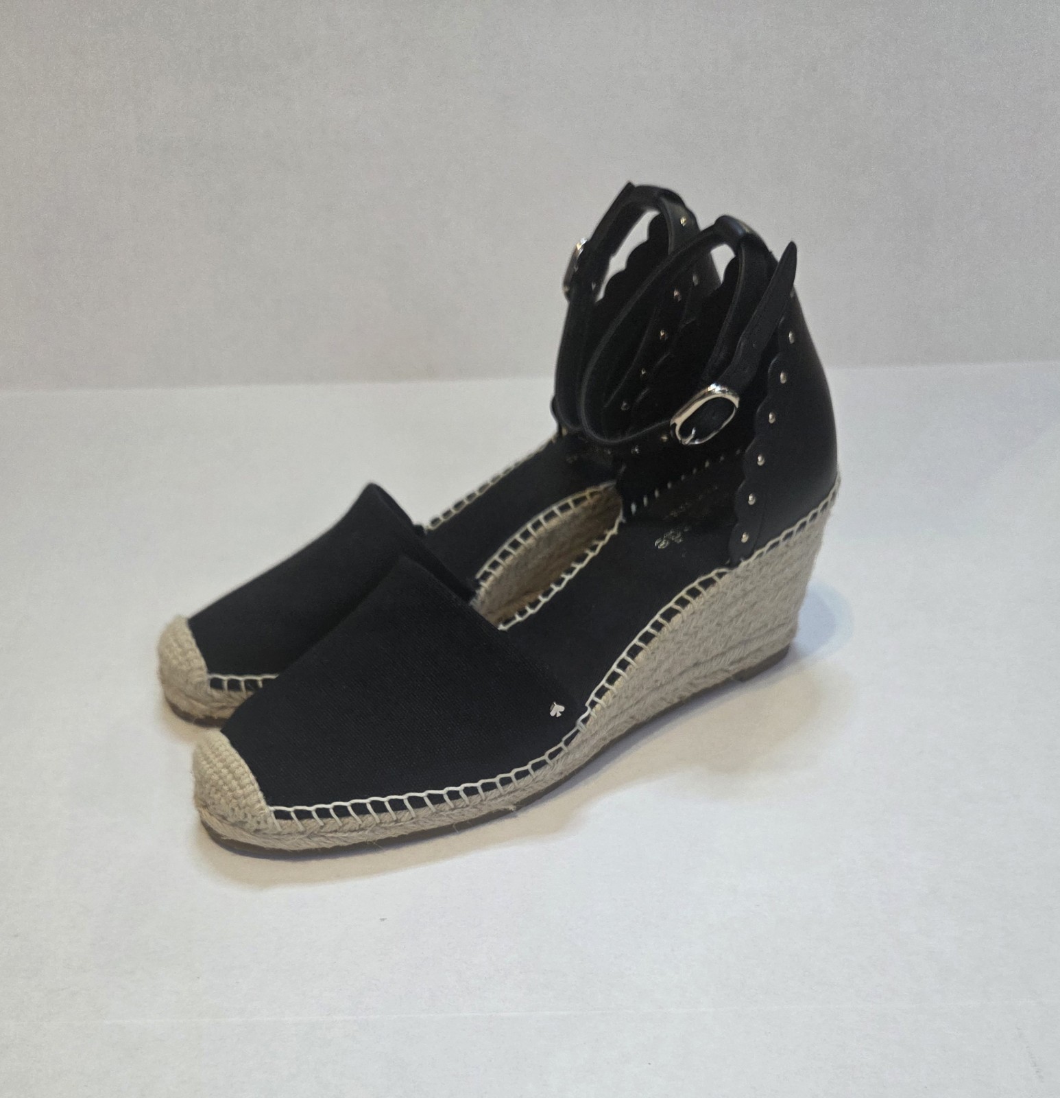 KATE SPADE Paloma Women's Espadrille Sandals Wedge Ankle Strap Black New Sz 8 thumbnail 7