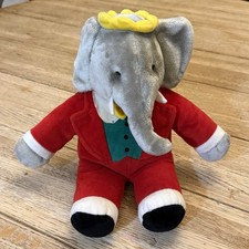 Vintage Gund Babar the Elephant Plush 1988 Macys 14 Holiday Stuffed Animal