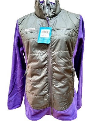 Columbia Women s Basin Butte Zip Jacket Omni-Heat Purple Sz L NWT Fleece Hybrid