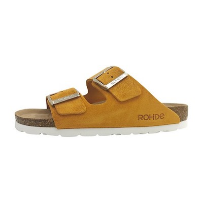 Rohde ALBA Damenschuhe Pantoletten Fußbett Gelb Freizeit