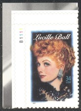 Scott 3523, Legends of Hollywood, Lucille Ball  Issue Plate Number Single