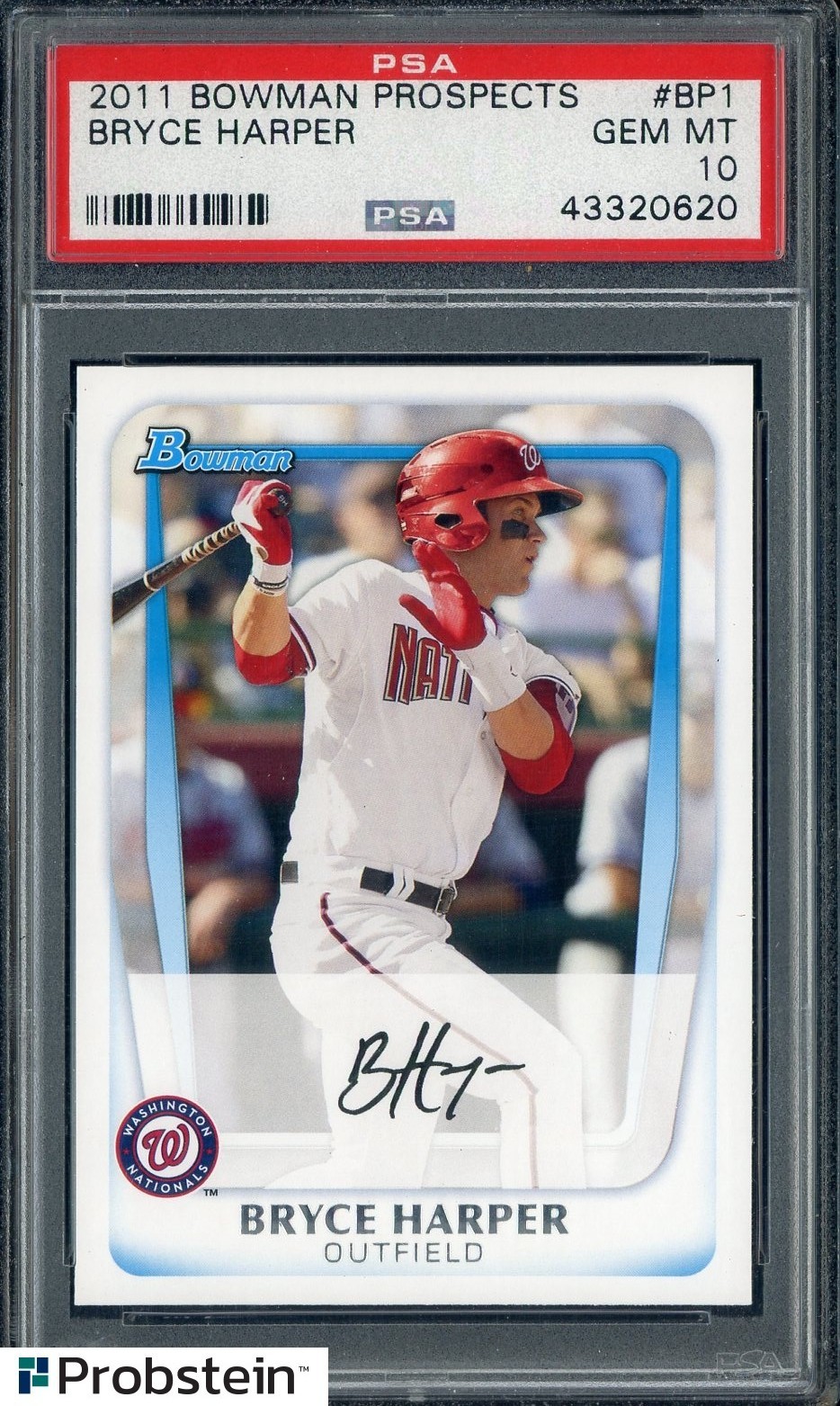 2011 Bowman Prospects Bryce Harper Nationals RC Rookie PSA 10 GEM MINT