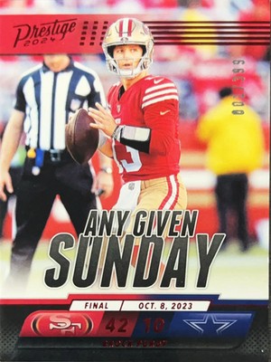 2024 Prestige Any Given Sunday Brock Purdy #AGS-BPY Xtra Points Red /399 Bookend