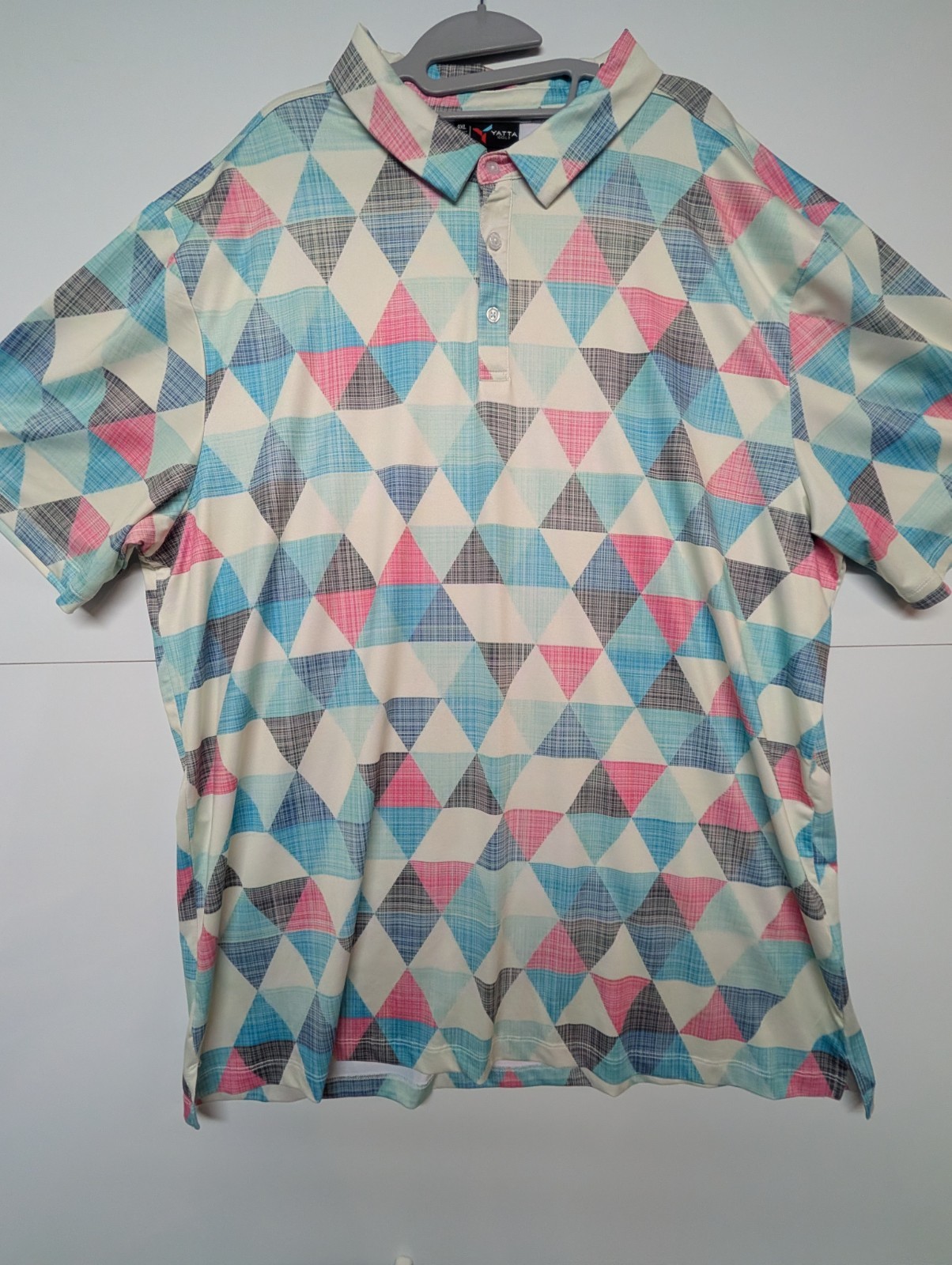 Performance Polo Shirt Mens 4xl Prismatic Pastel Geometric M