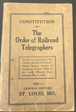 Vintge Order of Railroad Telegraphers constitution book 1919