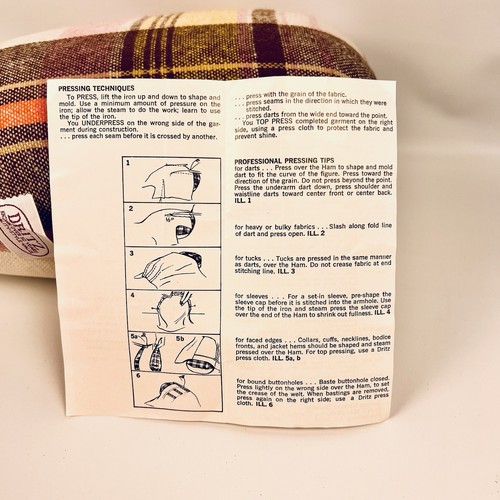 Vintage Dritz 562 Dressmaker's Ham Pressing Aid Cotton Side & Wool Side C18 - Picture 6 of 8