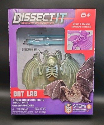 Dissect It Bat Lab Synthetic Dissection Kit Organ & Skeletal Stem.org 6+ NEW