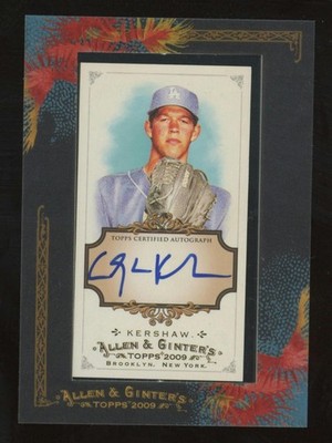 2009 Topps Allen & Ginter Autographs #AGA-CK Clayton Kershaw Dodgers AUTO