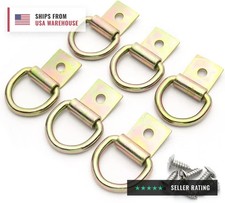 6 Pcs Yellow Zinc Coated D-ring Tie Down Anchor Hooks Steel 14 Heavy Duty Las