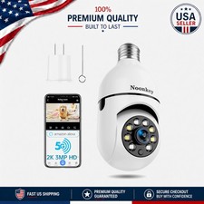 Super HD 2K Light Bulb Security Camera with Easy Screw-In Installation WiFi